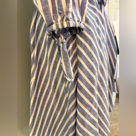 Eliza J - Striped Off-Shoulder Blue Dress - Picture 3 of 8